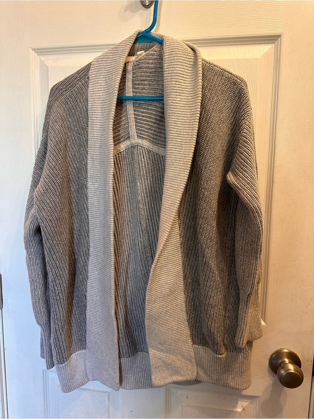GAP Light Gray Open-Front Shawl Collar Women's Sweater